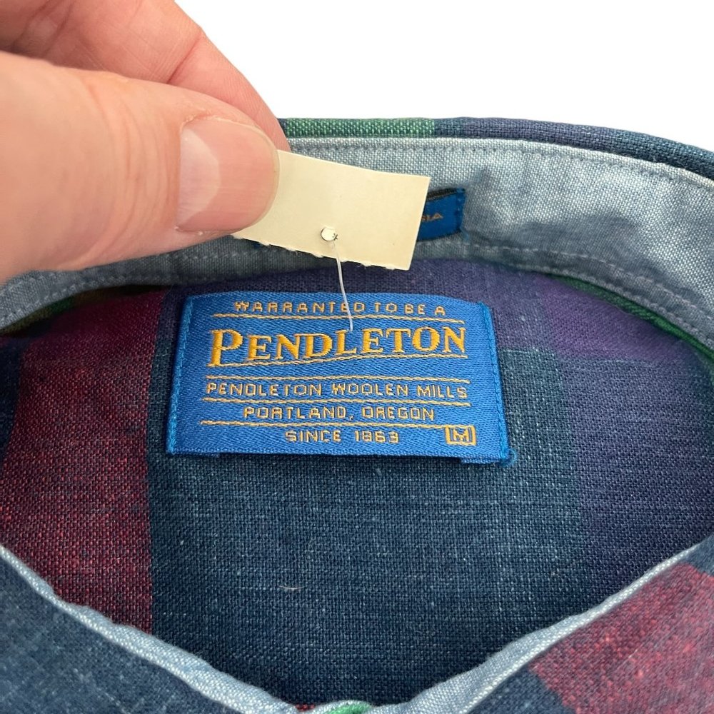 Pendleton 100% Cotton Button Up Plaid SS Shirt, Size M NWT - Picture 3 of 7